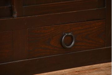 アンティーク家具　古民具・骨董 シンプルでモダンな三尺水屋箪笥(食器棚、収納棚)