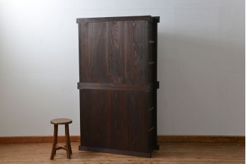 アンティーク家具　古民具・骨董 シンプルでモダンな三尺水屋箪笥(食器棚、収納棚)