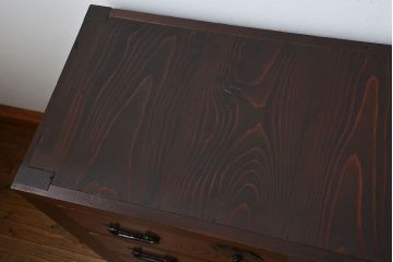 アンティーク家具　古民具・骨董 重厚な六尺収納箪笥サイドボード(帳場箪笥、水屋箪笥)