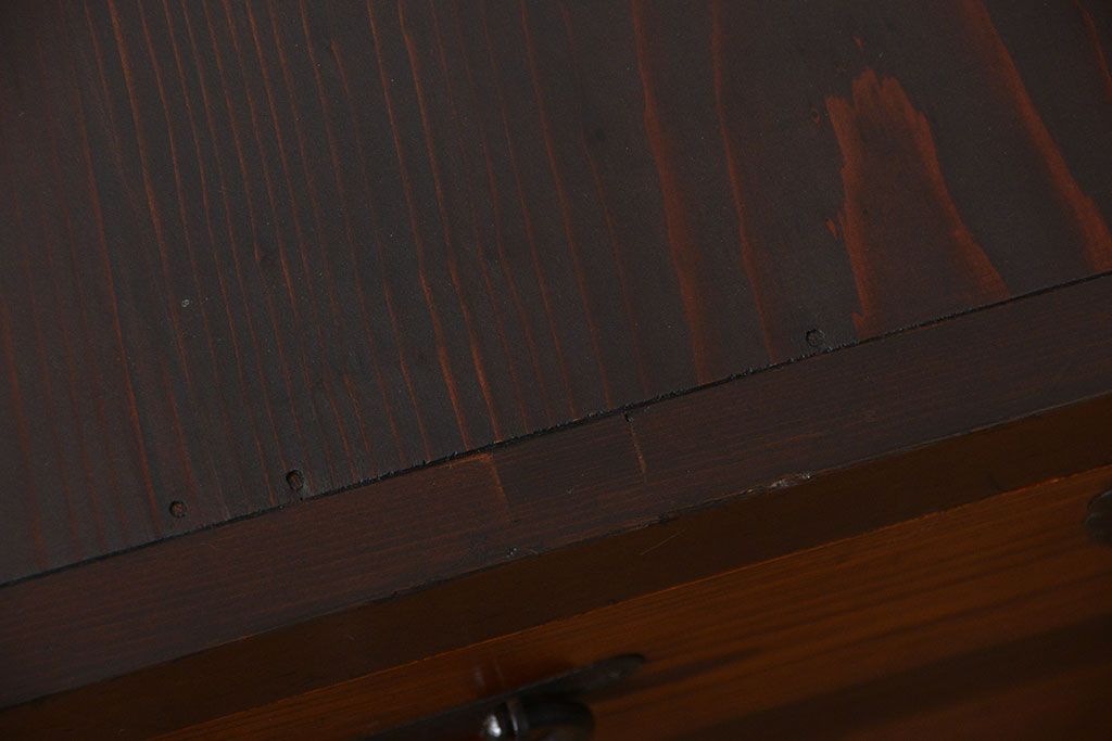 アンティーク家具　古民具・骨董 重厚な六尺収納箪笥サイドボード(帳場箪笥、水屋箪笥)