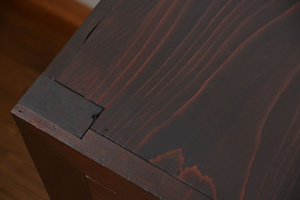 アンティーク家具　古民具・骨董 重厚な六尺収納箪笥サイドボード(帳場箪笥、水屋箪笥)