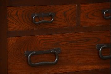 アンティーク家具　古民具・骨董 重厚な六尺収納箪笥サイドボード(帳場箪笥、水屋箪笥)