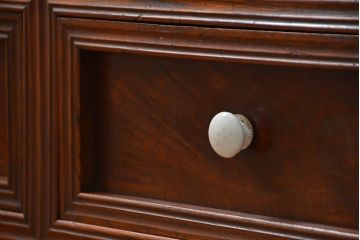 アンティーク家具　アンティーク 前面欅材 4枚引き戸の上質な収納棚(ガラスケース、飾り棚)