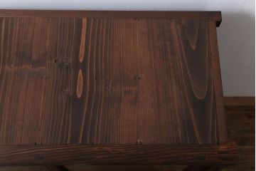 アンティーク家具　アンティーク 古い木の引き出し付き収納棚(食器棚)