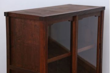 アンティーク家具　アンティーク 古い木の引き出し付き収納棚(食器棚)