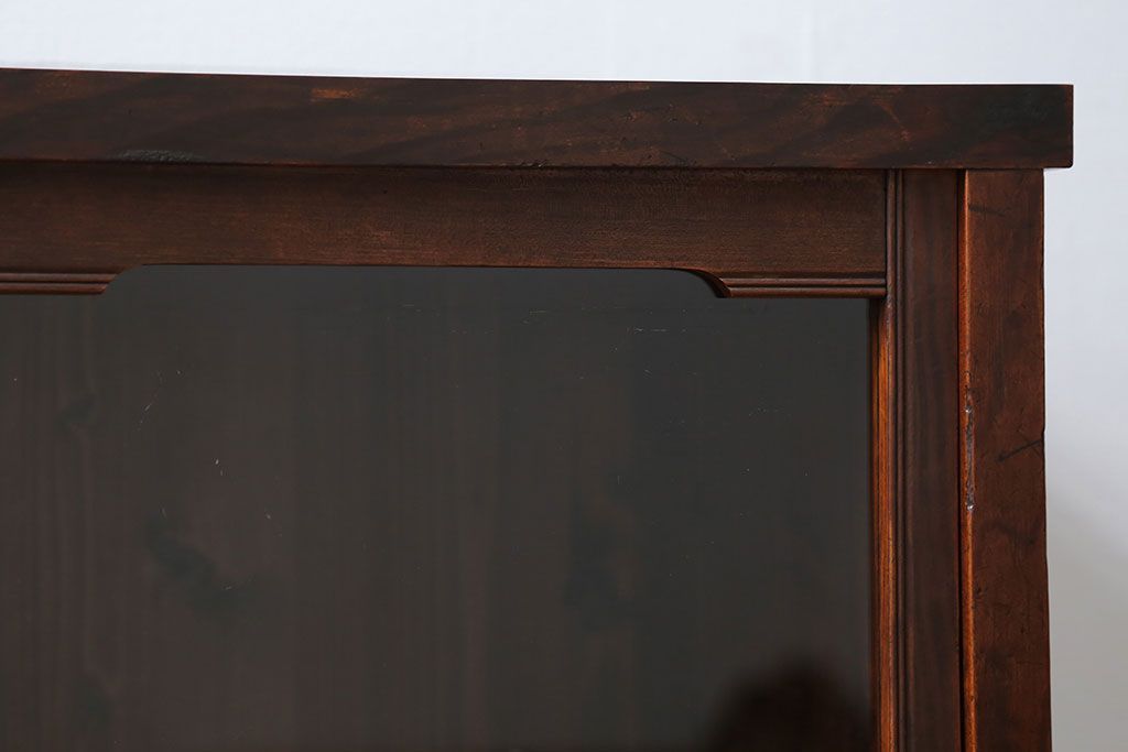 アンティーク家具　アンティーク 古い木の引き出し付き収納棚(食器棚)