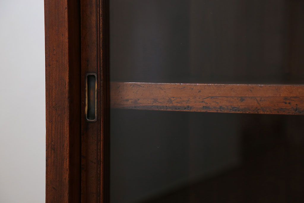 アンティーク家具　アンティーク 古い木の引き出し付き収納棚(食器棚)