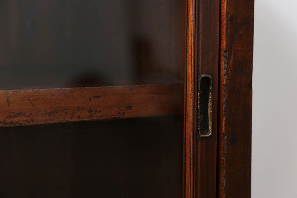 アンティーク家具　アンティーク 古い木の引き出し付き収納棚(食器棚)