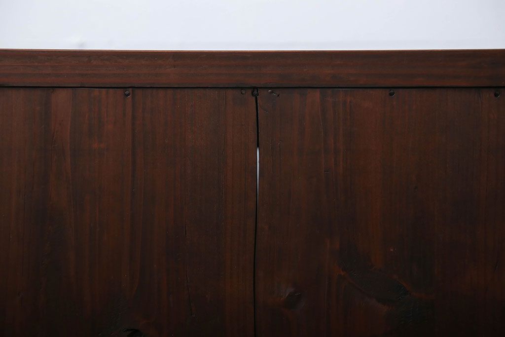 アンティーク家具　アンティーク 古い木の引き出し付き収納棚(食器棚)