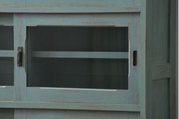 アンティーク家具　アンティークペイント 引き出し10杯 2段重ね食器棚(収納棚)