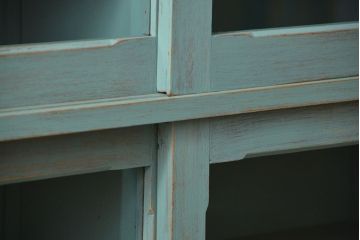 アンティーク家具　アンティークペイント 引き出し10杯 2段重ね食器棚(収納棚)