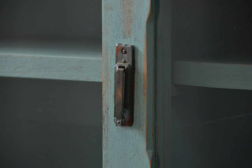 アンティーク家具　アンティークペイント 引き出し10杯 2段重ね食器棚(収納棚)