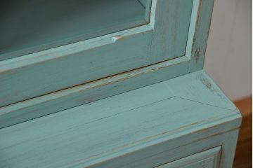 アンティーク家具　アンティークペイント 引き出し10杯 2段重ね食器棚(収納棚)