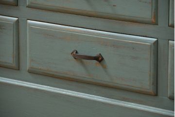 アンティーク家具　アンティークペイント 引き出し10杯 2段重ね食器棚(収納棚)