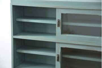 アンティーク家具　アンティークペイント 引き出し10杯 2段重ね食器棚(収納棚)