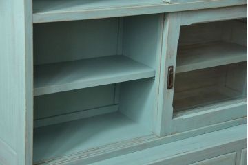 アンティーク家具　アンティークペイント 引き出し10杯 2段重ね食器棚(収納棚)