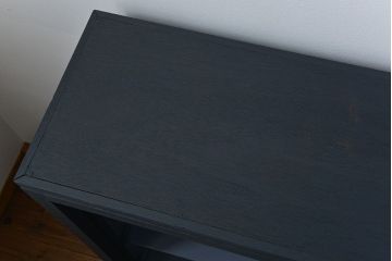 アンティーク家具　アンティーク モールガラスの背の高いペイント2段重ね収納棚(食器棚、飾り棚)