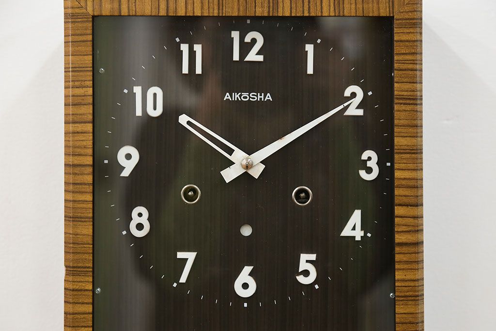 アンティーク雑貨　昭和レトロ シンプルな柱時計(ボンボン時計)