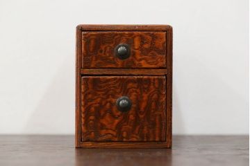 アンティーク家具　古民具・骨董 古いタモ材のとても小さな引き出し箱(小引き出し)