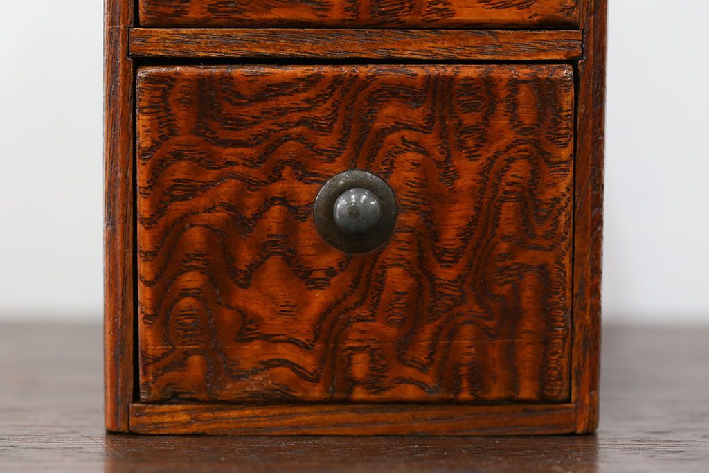 アンティーク家具　古民具・骨董 古いタモ材のとても小さな引き出し箱(小引き出し)