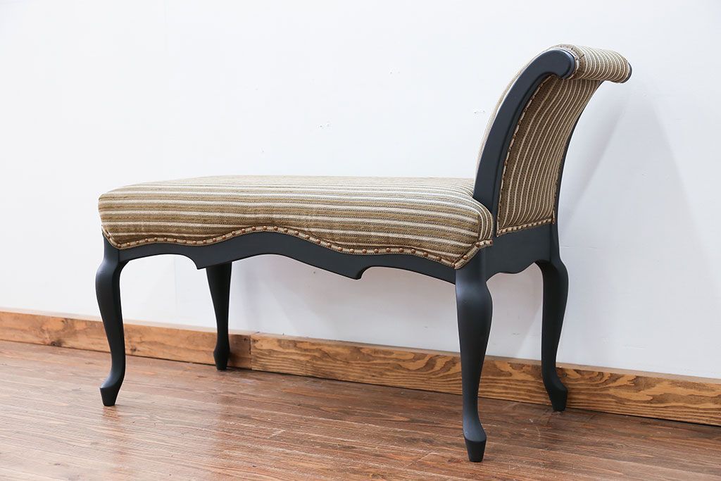 中古 海外ビンテージ 小振りなリペイントラウンジベンチ(椅子、ソファ)