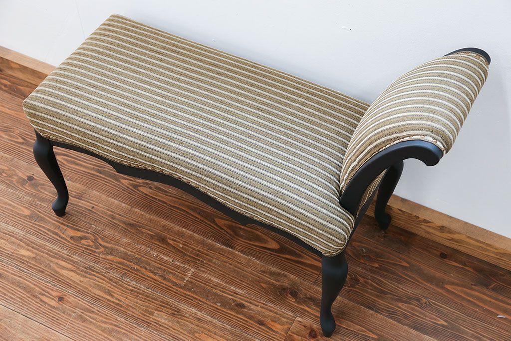 中古 海外ビンテージ 小振りなリペイントラウンジベンチ(椅子、ソファ)