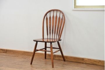 アンティーク家具　イギリスアンティーク オーク材のスティックバックチェア(椅子、イス)