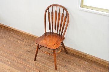 アンティーク家具　イギリスアンティーク オーク材のスティックバックチェア(椅子、イス)
