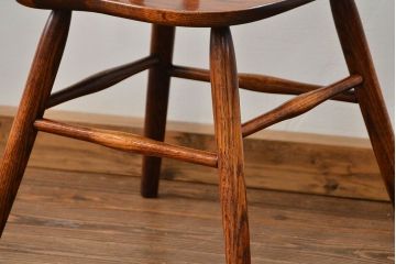 アンティーク家具　イギリスアンティーク オーク材のスティックバックチェア(椅子、イス)