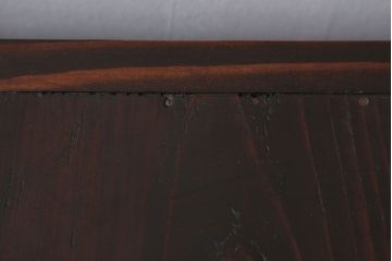 アンティーク家具　アンティーク モールガラス入りのシンプルなローボード(収納棚、テレビボード)