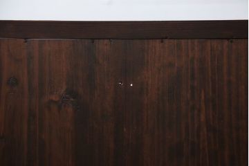 アンティーク家具　アンティーク 結霜ガラス入りの鉄脚付き収納棚(食器棚、戸棚)