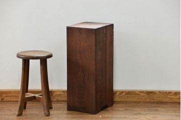 アンティーク家具　古民具・骨董 古い木の引き出し付き書棚(1)(本棚)