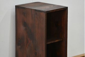 アンティーク家具　古民具・骨董 古い木の引き出し付き書棚(2)(本棚)