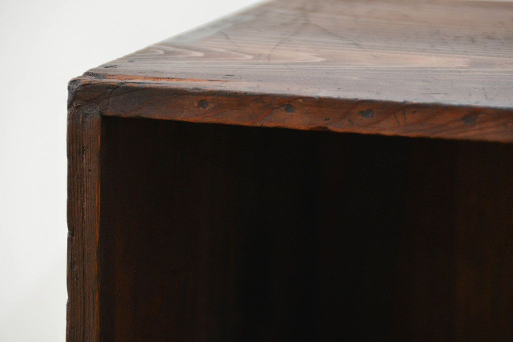 アンティーク家具　古民具・骨董 古い木の引き出し付き書棚(2)(本棚)