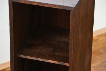 アンティーク家具　古民具・骨董 古い木の引き出し付き書棚(2)(本棚)