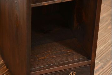 アンティーク家具　古民具・骨董 古い木の引き出し付き書棚(2)(本棚)