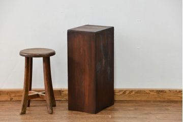 アンティーク家具　古民具・骨董 古い木の引き出し付き書棚(2)(本棚)