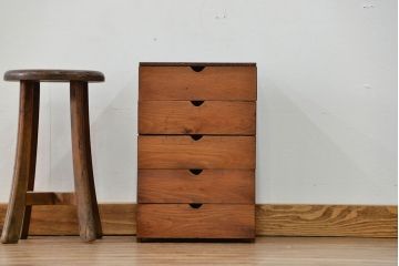 レトロ家具　昭和レトロ シンプルな5段小引き出し