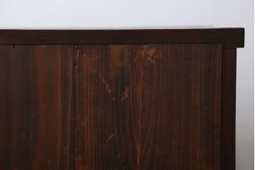 アンティーク家具　アンティーク 古い木のモールガラス食器棚(収納棚、茶箪笥)
