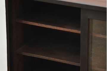 アンティーク家具　アンティーク 気泡ガラス入りの小さな収納棚