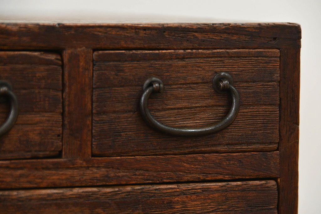 アンティーク家具　アンティーク 古い木の使い込まれた小引き出し