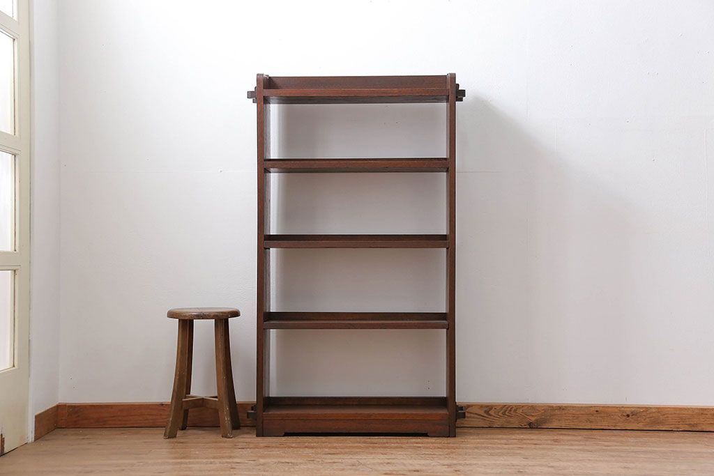 アンティーク家具　アンティーク 古い木の本棚(飾り棚)