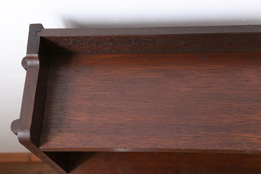 アンティーク家具　アンティーク 古い木の本棚(飾り棚)