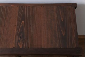 レトロ家具　昭和レトロ 古い木のシンプルな脚付き収納棚(ガラスケース、戸棚)