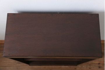 レトロ家具　昭和レトロ 古い木の引き出し付き本棚(飾り棚)