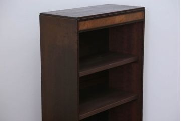 レトロ家具　昭和レトロ 古い木の引き出し付き本棚(飾り棚)