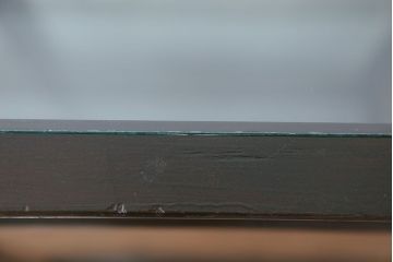 アンティーク家具　大正ロマン 古いタバコ屋の色ガラス入りショーケース(飾り棚、ガラスケース)