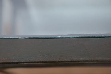 アンティーク家具　大正ロマン 古いタバコ屋の色ガラス入りショーケース(飾り棚、ガラスケース)