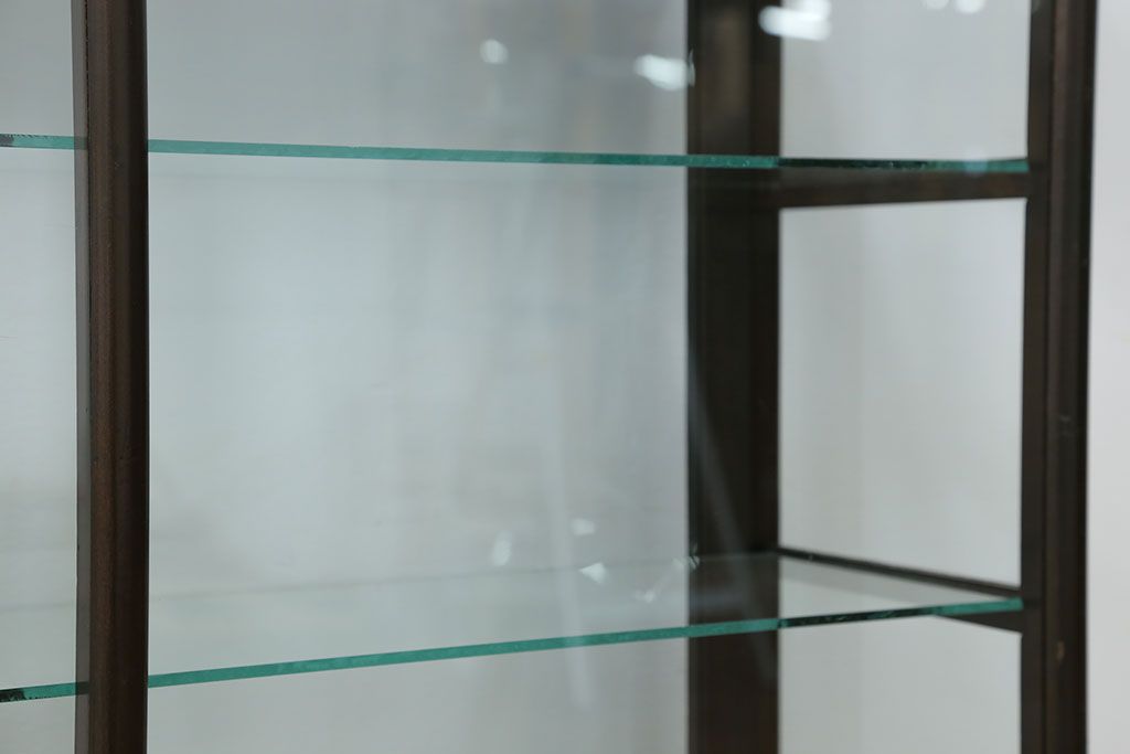 アンティーク家具　大正ロマン 古いタバコ屋の色ガラス入りショーケース(飾り棚、ガラスケース)