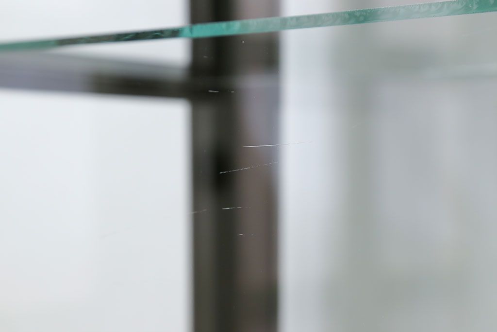 アンティーク家具　大正ロマン 古いタバコ屋の色ガラス入りショーケース(飾り棚、ガラスケース)